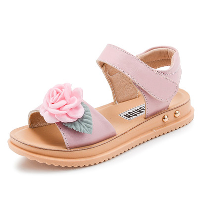 Κομψά παιδικά σανδάλια με floral μοτίβο για κορίτσια σε δύο χρώματα