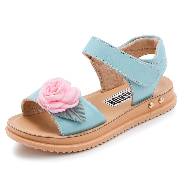 Κομψά παιδικά σανδάλια με floral μοτίβο για κορίτσια σε δύο χρώματα
