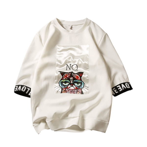 Nyári férfi póló két színben nyomattal és felirattal