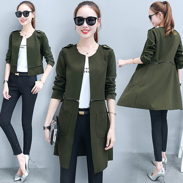 Stílusos női hosszú/rövid kabát, alkalmas őszre és tavaszra