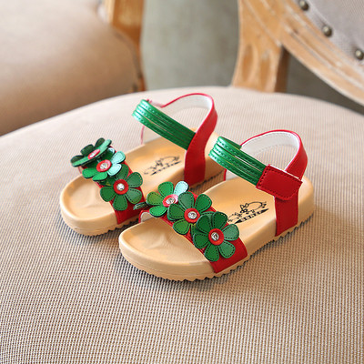 Καθημερινά παιδικά σανδάλια με floral μοτίβο για κορίτσια σε τρία χρώματα