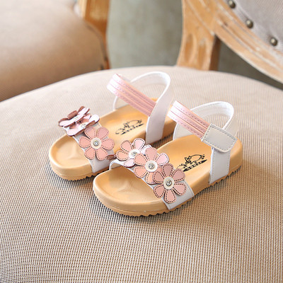 Καθημερινά παιδικά σανδάλια με floral μοτίβο για κορίτσια σε τρία χρώματα