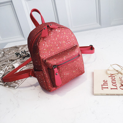 Σπορ-κομψό γυναικείο σακίδιο με λαμπερά σωματίδια σε διάφορα χρώματα