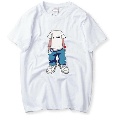 Tricou barbatesc cu maneca scurta model larg in diferite culori cu imprimeu