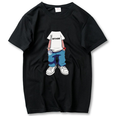 Tricou barbatesc cu maneca scurta model larg in diferite culori cu imprimeu