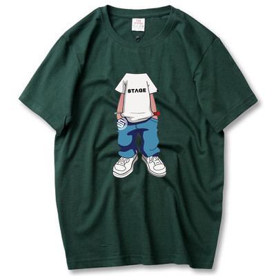 Tricou barbatesc cu maneca scurta model larg in diferite culori cu imprimeu