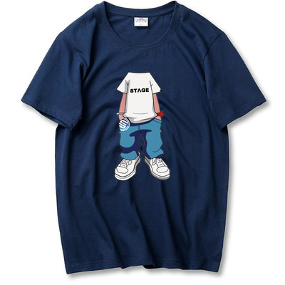 Tricou barbatesc cu maneca scurta model larg in diferite culori cu imprimeu