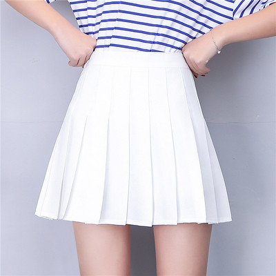 Fusta casual de dama plisata cu talie inalta in mai multe culori