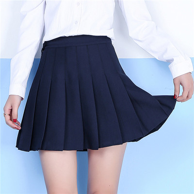 Fusta casual de dama plisata cu talie inalta in mai multe culori