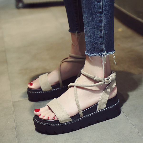 Sandale casual dama pe platforma inalta in doua culori