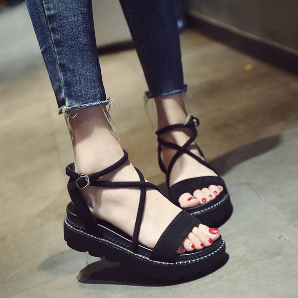 Sandale casual dama pe platforma inalta in doua culori