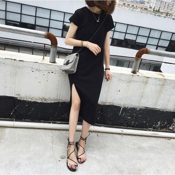 Καθημερινό γυναικείο φόρεμα με κοντό μανίκι