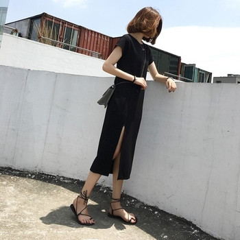 Καθημερινό γυναικείο φόρεμα με κοντό μανίκι