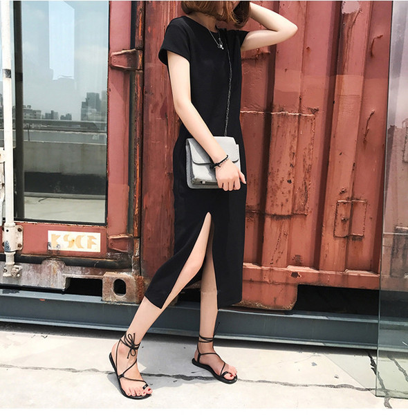 Καθημερινό γυναικείο φόρεμα με κοντό μανίκι