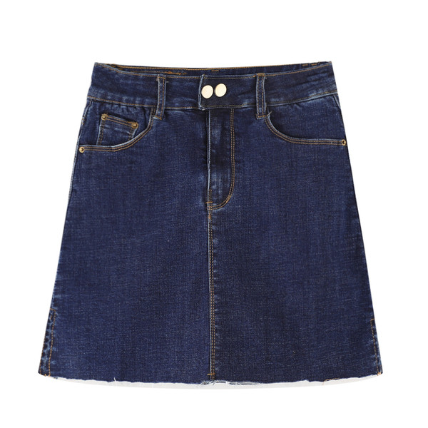 Stílusos alkalmi női szoknya magas derekú retro stílusú fekete és kék színben