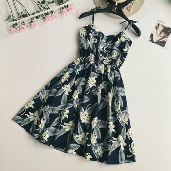 Rövid ruha pántokkal és nyári motívumokkal, két színben