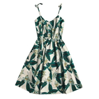 Rövid ruha pántokkal és nyári motívumokkal, két színben