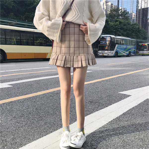 Lezser női szoknya magas derékkal, két színben