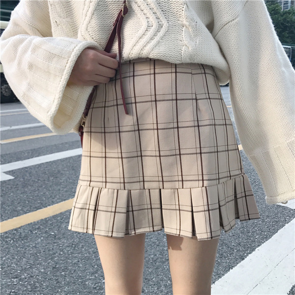 Lezser női szoknya magas derékkal, két színben