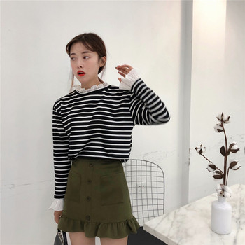 Lezser, lezser női szoknya magas derékkal, zöld, barna és fekete zsebekkel