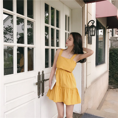 Καθημερινό γυνακείο φόρεμα με μια κορδέλα στην πλάτη σε τρία χρώματα