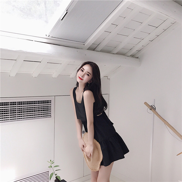 Καθημερινό γυνακείο φόρεμα με μια κορδέλα στην πλάτη σε τρία χρώματα