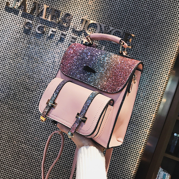 Rucsac de damă din brocart în culori irizate