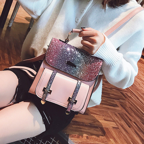 Rucsac de damă din brocart în culori irizate