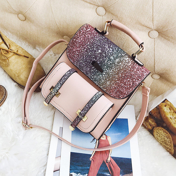 Rucsac de damă din brocart în culori irizate