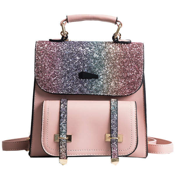 Rucsac de damă din brocart în culori irizate