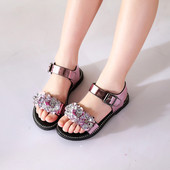 Μοντέρνα παιδικά σανδάλια για κορίτσια με διακοσμητικές πέτρες σε τρία χρώματα