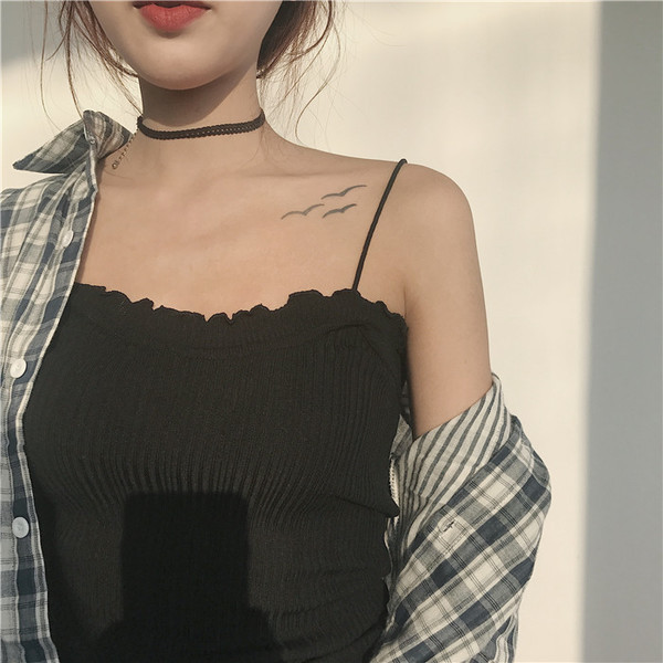 Maieu de damă cu bretele subțiri în trei culori stilate