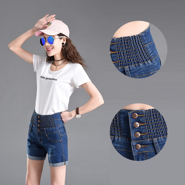 Karcsú női farmermodell magas elasztikus derékkal, két színben