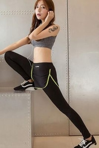 Спортен дамски клин с висока талия в два модела с имитация къси панталони