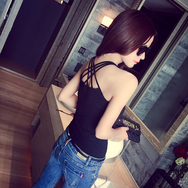 Maieu elegant de damă, cu spatele rupt și bretele încrucișate