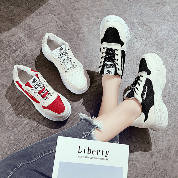 Αθλητικά γυναικεία παπούτσια  casual σε μαύρο και κόκκινο χρώμα