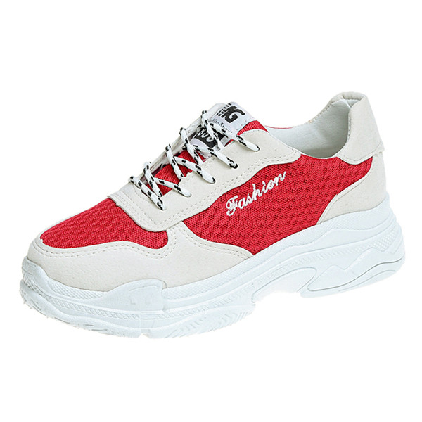 Αθλητικά γυναικεία παπούτσια  casual σε μαύρο και κόκκινο χρώμα