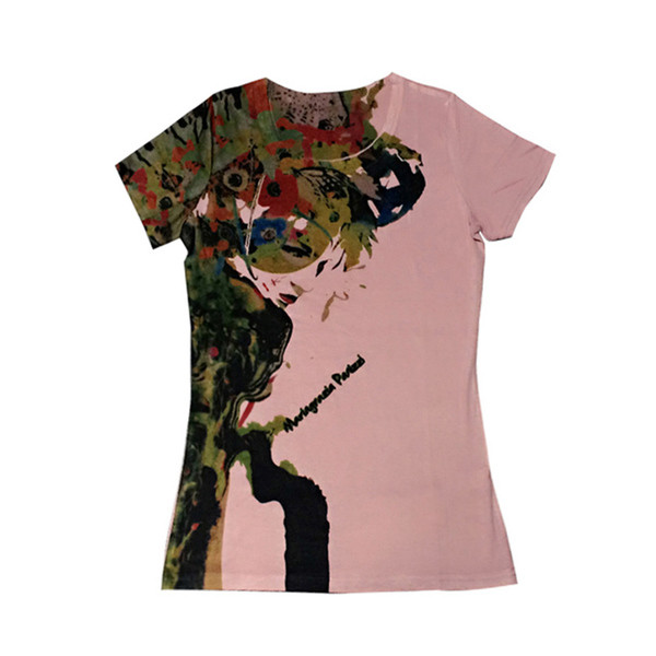 Tricou de primăvară-vară cu mâneci scurte și motive florale în diferite variante