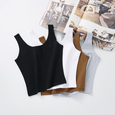 Simple short women`s tank top in different colors