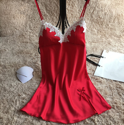 Cămașă de noapte de damă cu bretele subțiri și dantelă delicată în mai multe culori