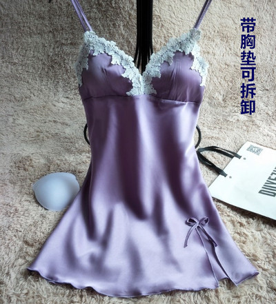 Cămașă de noapte de damă cu bretele subțiri și dantelă delicată în mai multe culori