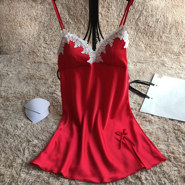 Cămașă de noapte de damă cu bretele subțiri și dantelă delicată în mai multe culori