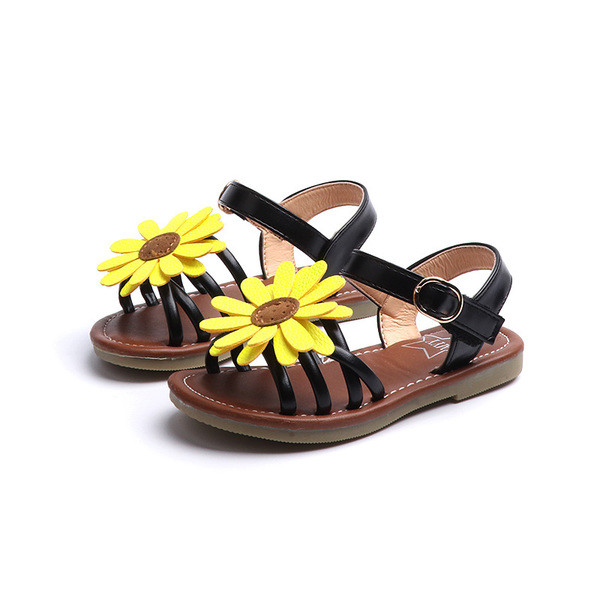 Modern gyerekszandál lányoknak 3D virággal, három színben