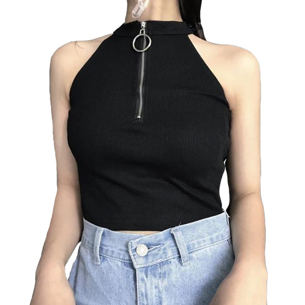 Tricou polo de dama cu fermoar in fata