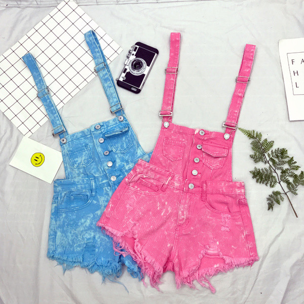 Női farmer overall állítható pántokkal, különböző színekben