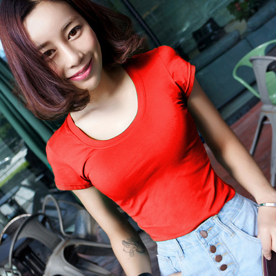 Tricou simplu de damă cu mâneci scurte în diferite culori