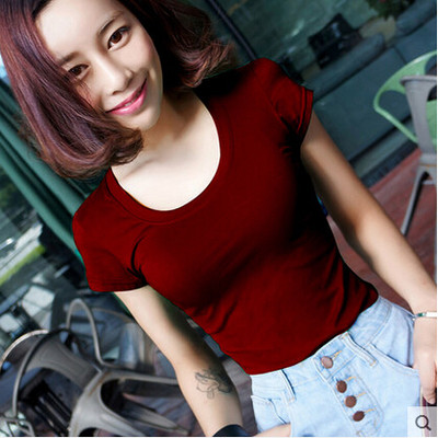 Tricou simplu de damă cu mâneci scurte în diferite culori