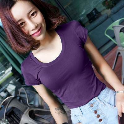 Tricou simplu de damă cu mâneci scurte în diferite culori