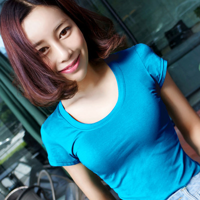 Tricou simplu de damă cu mâneci scurte în diferite culori