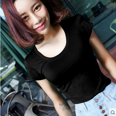 Tricou simplu de damă cu mâneci scurte în diferite culori